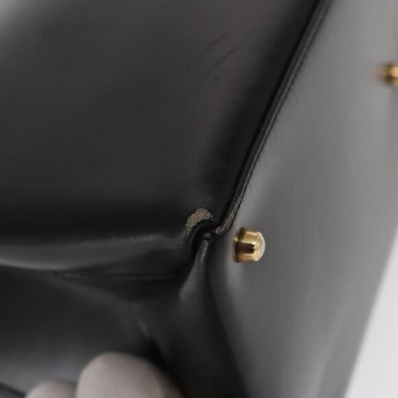 GUCCI Hand Bag Leather Black Gold Auth BA9107 - Picture 9 of 16